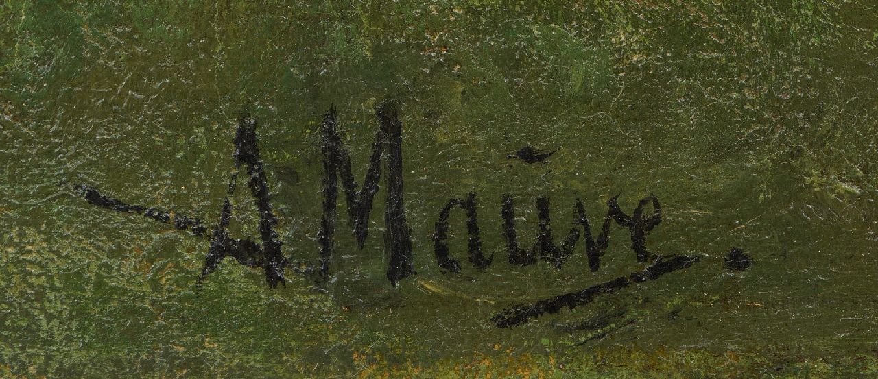 Anton Mauve signaturen De jonge koeienhoedster