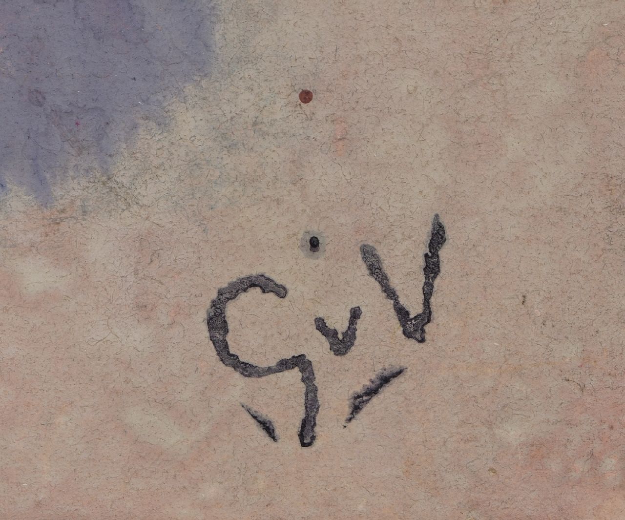 Geer van Velde signaturen Personages autour d'une table (Figuren rond een tafel); verso: Stilleven bij raam