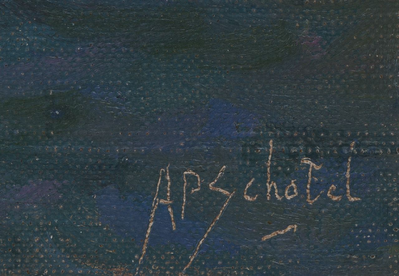 A.P. Schotel signaturen Scheepswerf in Muiden