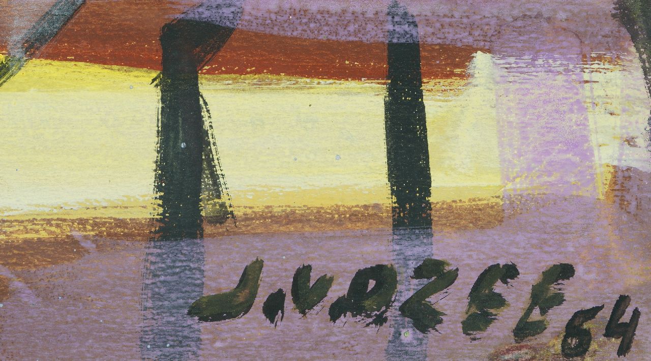 Jan van der Zee signaturen Boerenerf; verso: Onderdendam