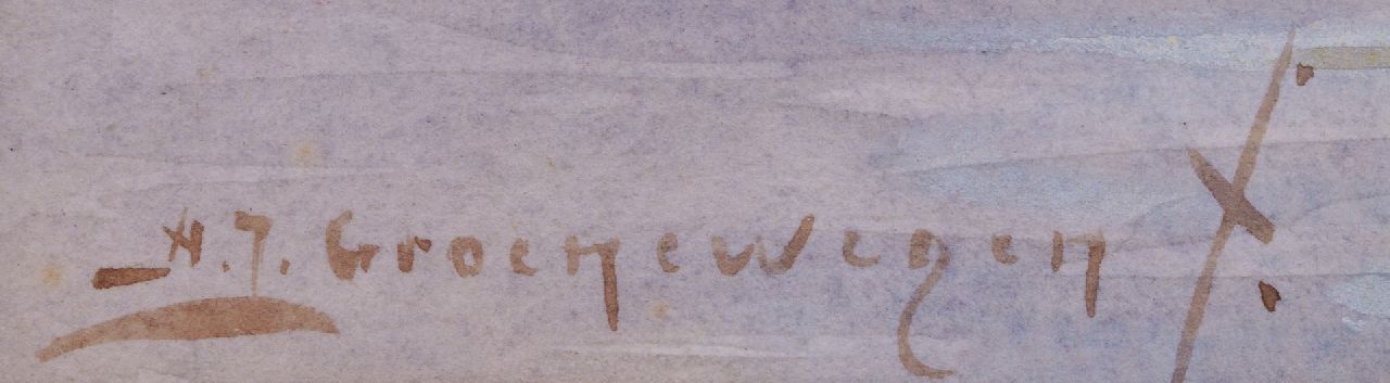 Adriaan Groenewegen signaturen Drinkend vee