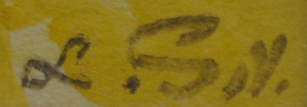 L. Soy signaturen Naakte vrouw rokend in boudoir