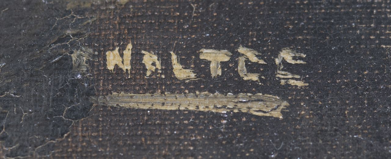 Cor Noltee signaturen Figuren en koetspaarden bij avond