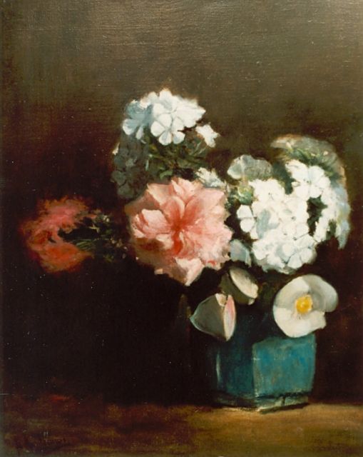 Floris Arntzenius | Stilleven met bloemen in een gemberpot, olieverf op doek, 43,2 x 34,6 cm, gesigneerd l.o.