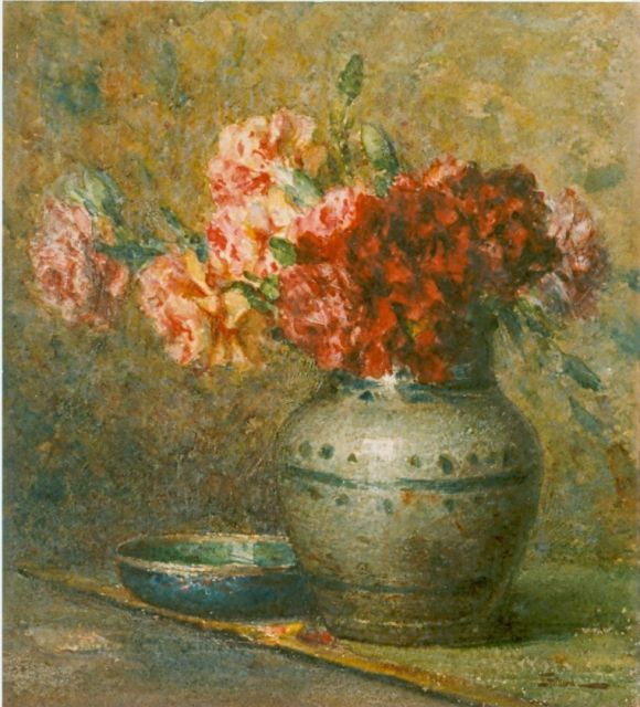 Ernest Filliard | Anjeliers in een vaas, aquarel op papier, 32,6 x 29,5 cm, gesigneerd r.o.