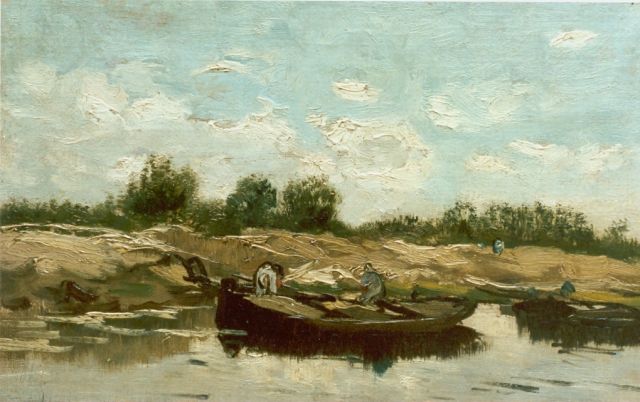 Constan Gabriel | Zandafgraving, olieverf op doek op paneel, 22,0 x 35,5 cm