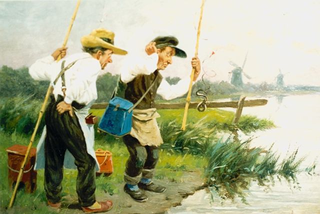 Johan Georg Gerstenhauer Zimmerman | Vissers, olieverf op paneel, 29,9 x 32,0 cm, gesigneerd r.o.