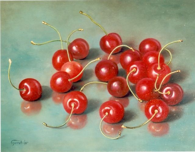 Andras Gombar | Kersjes, olieverf op paneel, 18,0 x 24,0 cm, gesigneerd l.o.