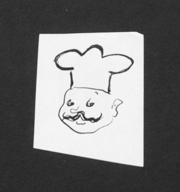 Prinses Beatrix van Oranje Nassau | Kok, potlood en Oost-Indische inkt op papier, 4,8 x 3,8 cm, te dateren augustus 1960