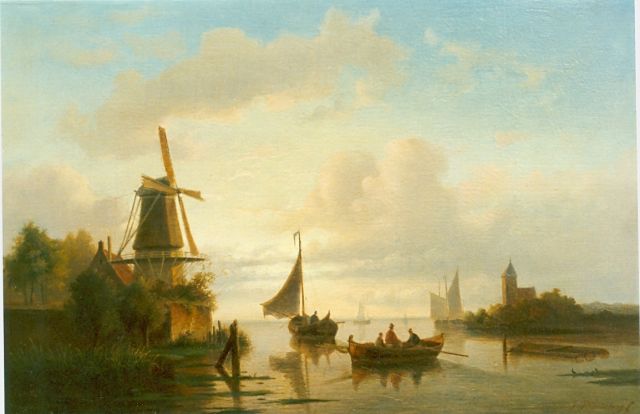 Jacobus Freudenberg | 'n Vredige morgen op het water, olieverf op doek, 33,2 x 49,0 cm, gesigneerd r.o.