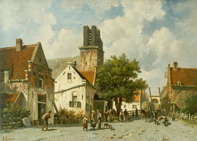 Adrianus Eversen | Gezicht op Ransdorp, olieverf op doek, 62,3 x 96,0 cm, gesigneerd l.o.