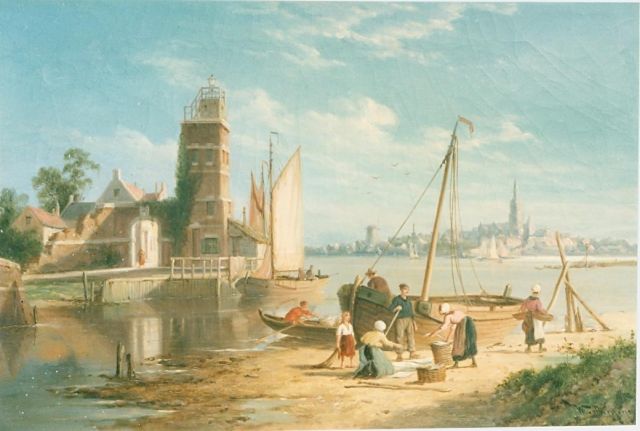 William Raymond Dommerson | Vuurtoren bij Tholen aan de Schelde, olieverf op doek, gesigneerd r.o.
