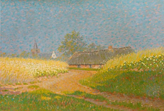 Co Breman | De weg naar het dorpje Blaricum, olieverf op doek, 38,0 x 53,0 cm