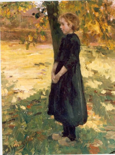Bernard Blommers | Onder de boom, olieverf op doek, 50,5 x 39,4 cm, gesigneerd l.o.