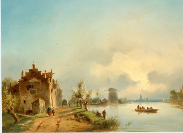 Adrianus David Hilleveld | Rivierlandschap, olieverf op paneel, 35,0 x 46,0 cm