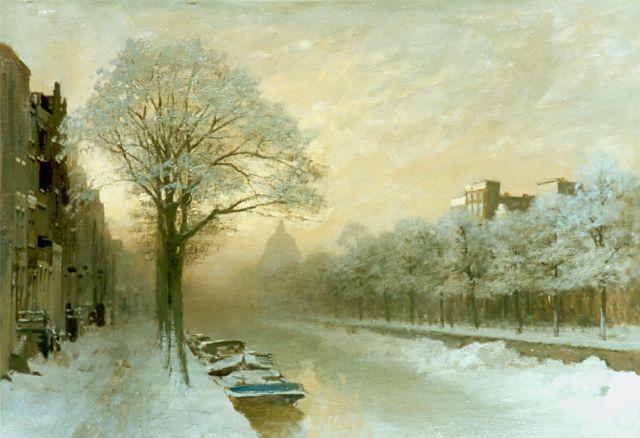 Karel Klinkenberg | Gezicht op de Singel, Amsterdam, olieverf op doek, 51,0 x 70,0 cm, gesigneerd r.o.