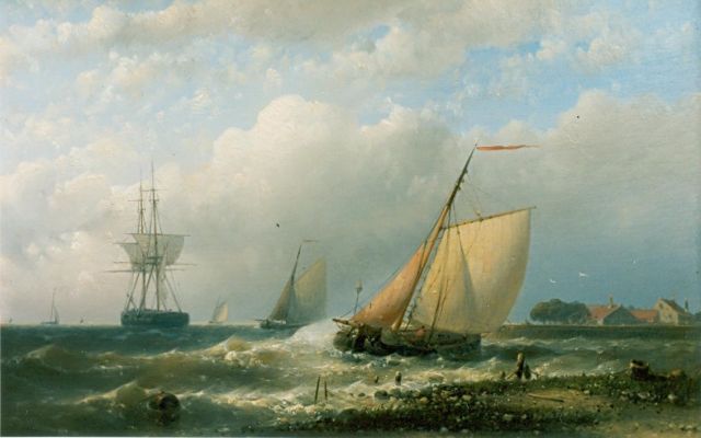 Abraham Hulk | Marine, olieverf op doek, 60,5 x 89,5 cm, gesigneerd r.o.
