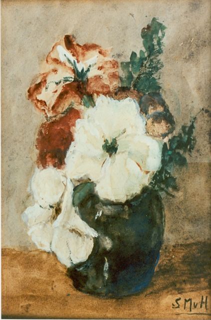 Sientje Mesdag-van Houten | Stilleven, aquarel op papier, 27,0 x 17,5 cm, gesigneerd r.o. met monogram