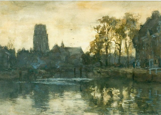 Johan Hendrik van Mastenbroek | Gezicht op Laurenskerk Rotterdam, aquarel op papier, 36,0 x 51,0 cm, gesigneerd r.o. en gedateerd 1906