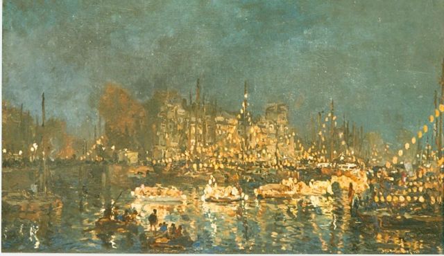 Johan Hendrik van Mastenbroek | Koninginnedag 1908, olieverf op doek, 40,5 x 60,5 cm, gesigneerd r.o. en gedateerd 1908
