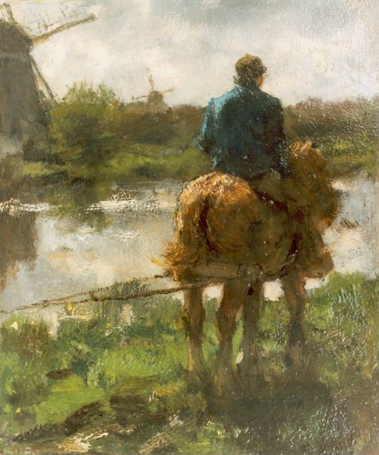 Jacob Maris | Jagertje, olieverf op paneel, 26,7 x 22,5 cm, gesigneerd r.o.