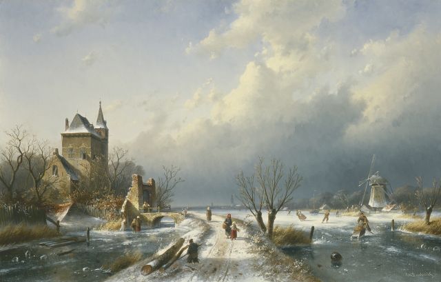 Charles Leickert | Hollands wintergezicht, olieverf op doek, 61,5 x 95,6 cm, gesigneerd r.o. en gedateerd '70
