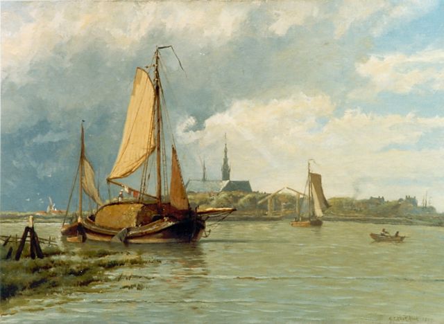 Gerard Koekkoek | De Goudzee, Monnickendam, olieverf op doek, 35,6 x 55,5 cm, gesigneerd r.o. en gedateerd 1898