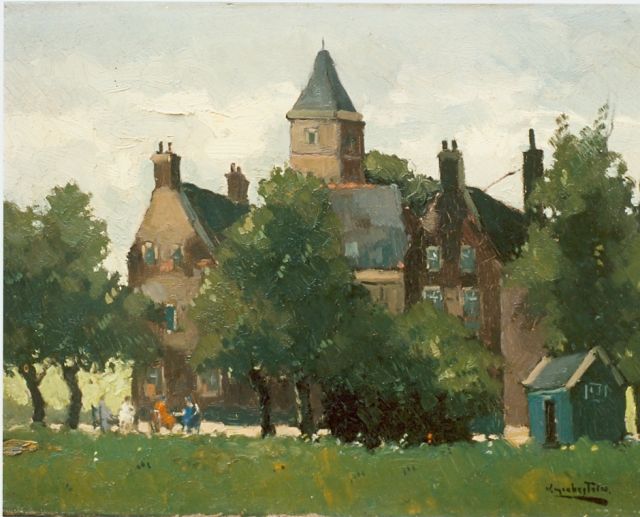 Jan Knikker jr. | Kasteeltuin, olieverf op doek, 30,5 x 40,3 cm, gesigneerd r.o.