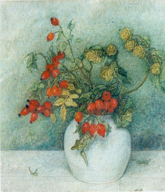Jakob Nieweg | Bloemstilleven, olieverf op doek, 55,1 x 45,5 cm, gesigneerd r.o. en gedateerd '31