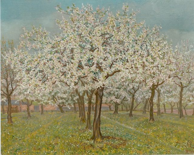 Jakob Nieweg | Bloesem bomen, olieverf op doek