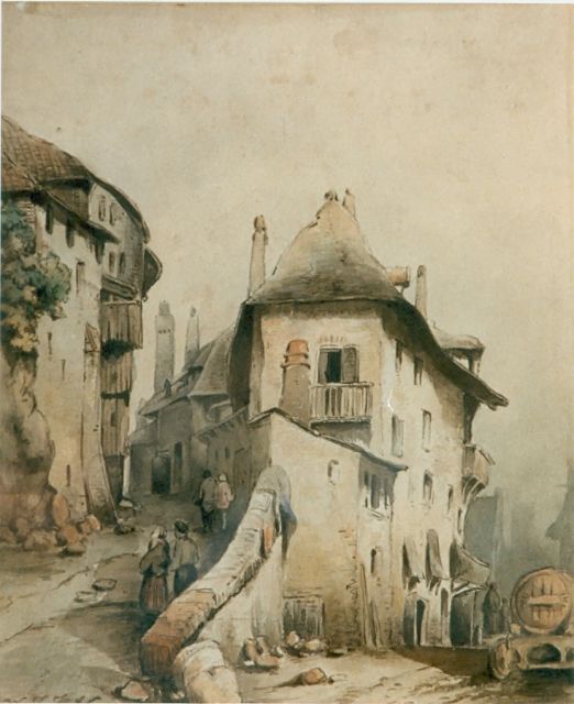 Wijnand Nuijen | Stadsgezicht, aquarel op papier, gesigneerd l.o.