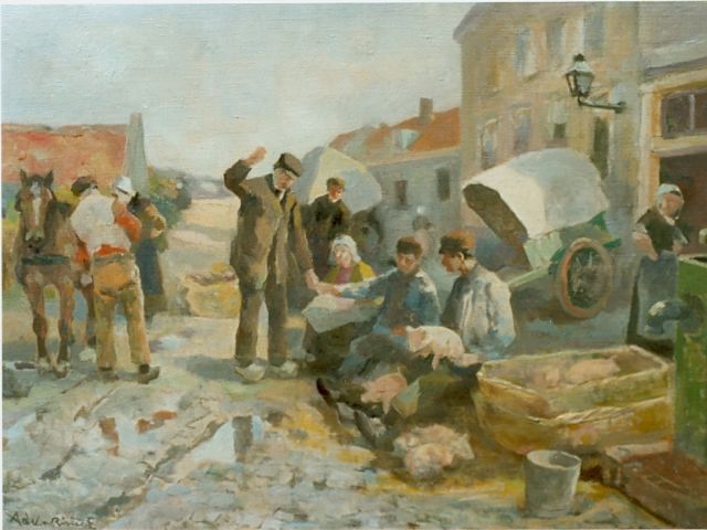 Adriaan de la Rivière | Handje klap, olieverf op doek, 35,0 x 50,0 cm, gesigneerd l.o.