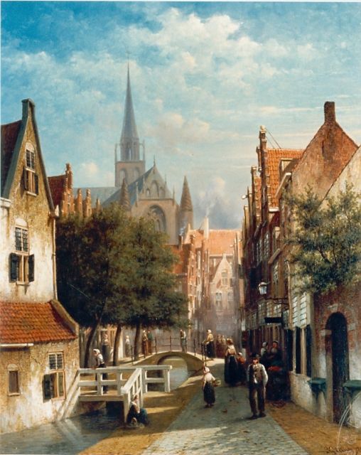 Petrus Gerardus Vertin | Zomers stadsgezicht, olieverf op doek, 61,0 x 49,0 cm, gesigneerd r.o. en gedateerd '72