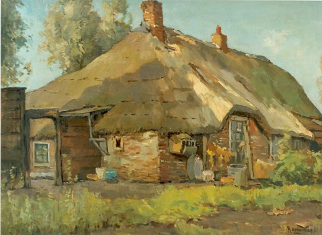 Alex Rosemeier | Boerderij, olieverf op paneel, 35,0 x 50,0 cm, gesigneerd r.o.