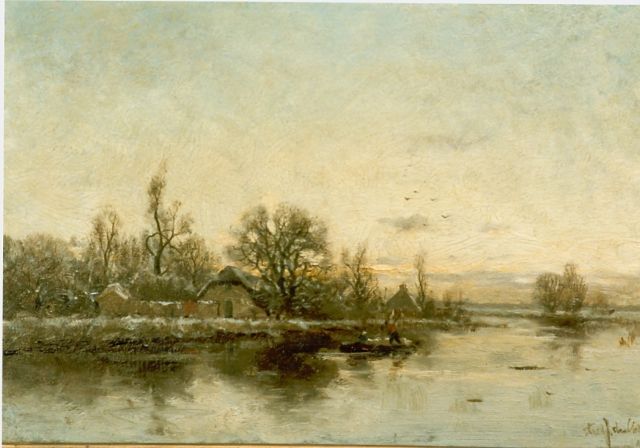 Fredericus Jacobus van Rossum du Chattel | Landschap, olieverf op paneel, 23,5 x 35,2 cm, gesigneerd r.o.