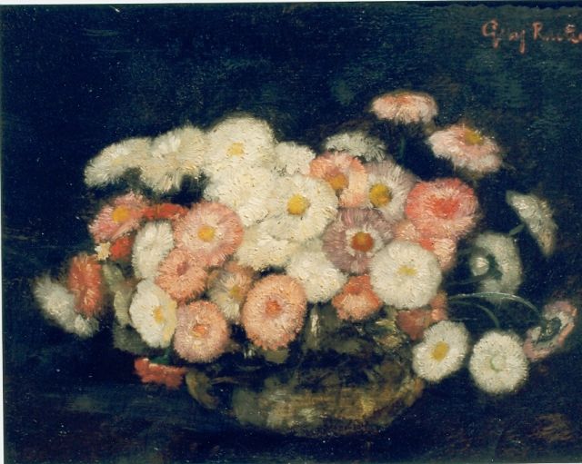 Georg Rueter | Bloemstilleven, olieverf op doek, 19,5 x 25,2 cm, gesigneerd l.b.