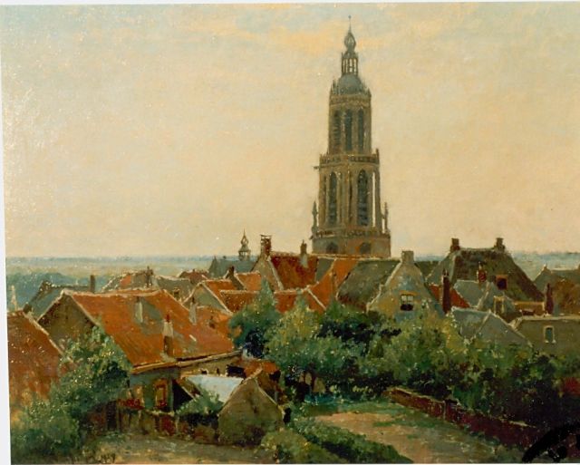 Gerbrand Frederik van Schagen | Gezicht op Rhenen, olieverf op doek, 59,5 x 73,5 cm, gesigneerd l.o. en gedateerd 1929