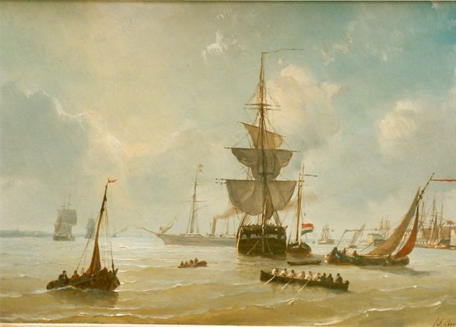 Petrus Paulus Schiedges | Marine, olieverf op paneel, 23,3 x 34,8 cm, gesigneerd r.o. en gedateerd ' 64