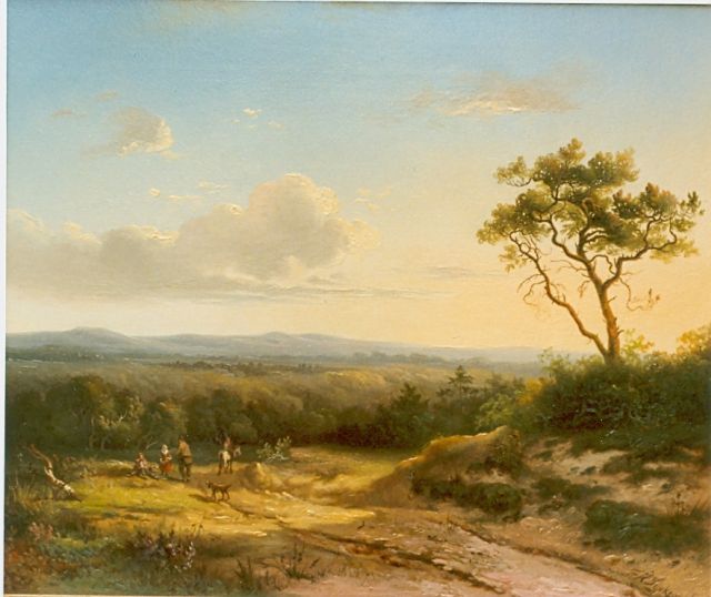 Ferdinand Hendrik Sijpkens | Rustende reizigers, olieverf op paneel, 35,5 x 43,0 cm, gesigneerd r.o.