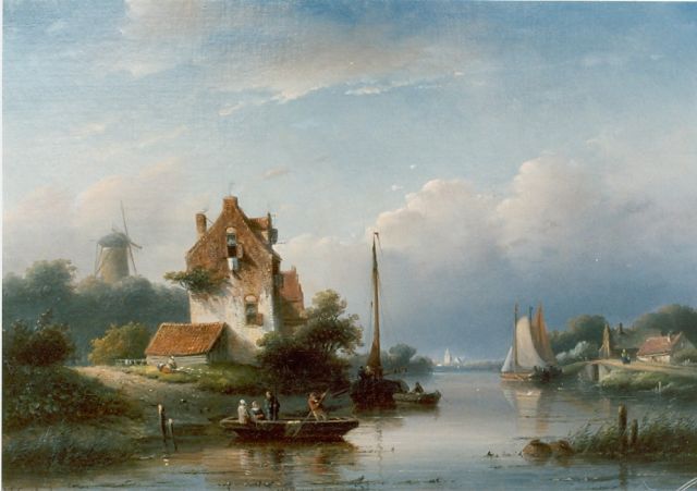 Jan Jacob Spohler | Zomers riviergezicht, olieverf op doek, 36,7 x 54,0 cm, gesigneerd l.o.