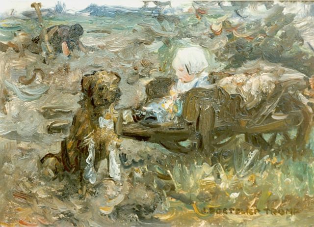 Jan Zoetelief Tromp | Ter herinnering aan 't Gooi, olieverf op paneel, 18,7 x 26,5 cm, gesigneerd r.o.