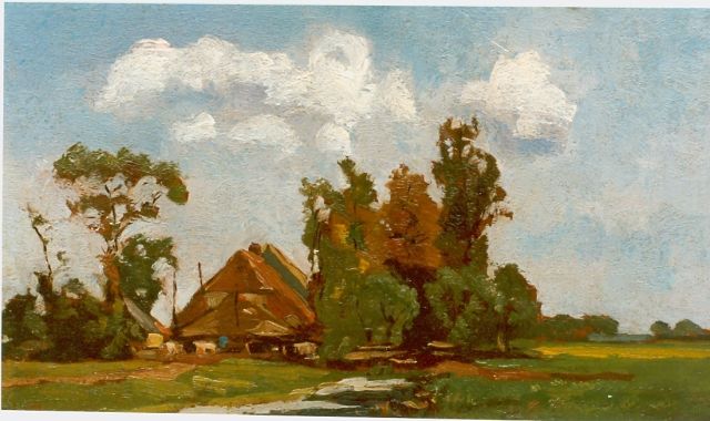 Willem de Zwart | Boerenlandschap, olieverf op paneel, 24,5 x 42,7 cm, gesigneerd l.o.
