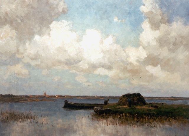Bernard van Beek | Turfgravers bij Kortenhoef, olieverf op doek, 71,0 x 95,1 cm, gesigneerd r.o.