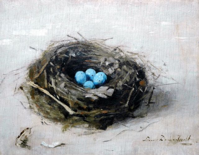 Lucie van Dam van Isselt | Vogelnestje, olieverf op paneel, 27,2 x 34,8 cm, gesigneerd r.o.