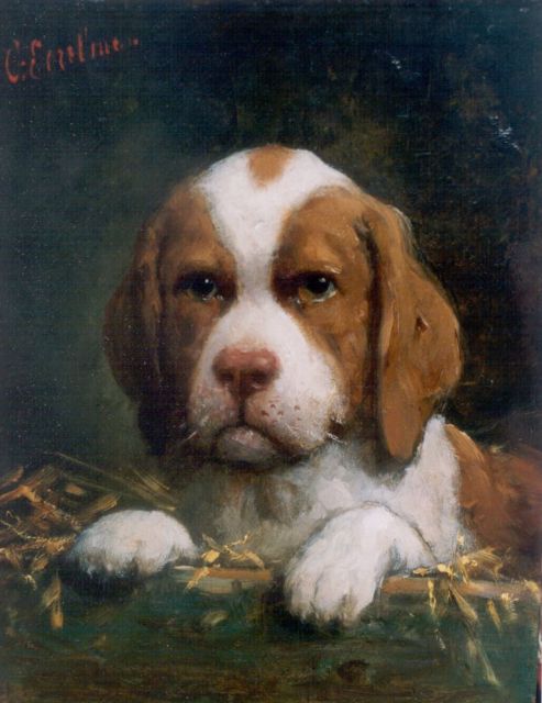 Otto Eerelman | Puppie, olieverf op paneel, 27,3 x 21,2 cm, gesigneerd l.b.