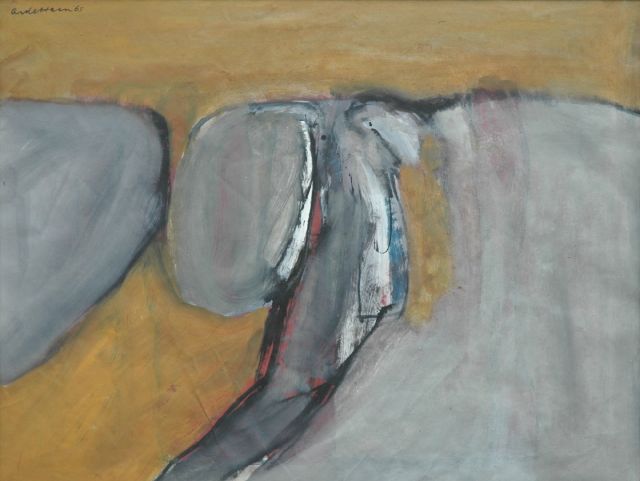 Albert Jan de Haan | Zonder titel VII, gouache op papier, 48,5 x 62,3 cm, gesigneerd l.b. en gedateerd '65