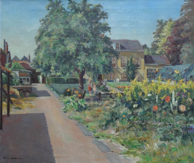 Frans Hartman | Oude bloemisterij achter de oude Frederikskazerne, Den Haag, olieverf op doek, 60,5 x 70,2 cm, gesigneerd l.o. en te dateren 1953