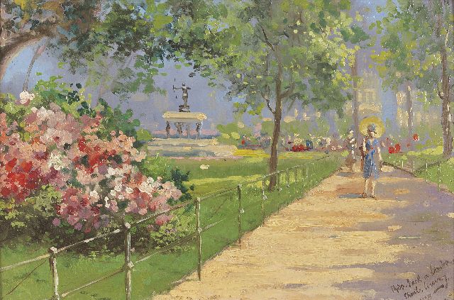 Charles Conway II | Hyde Park in Londen, olieverf op board, 19,6 x 29,5 cm, gesigneerd r.o. en gedateerd 1924