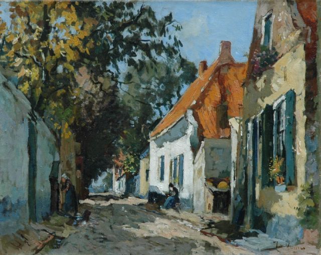 Jan van Vuuren | Straatje te Elburg, olieverf op doek, 40,2 x 50,2 cm, gesigneerd r.o.