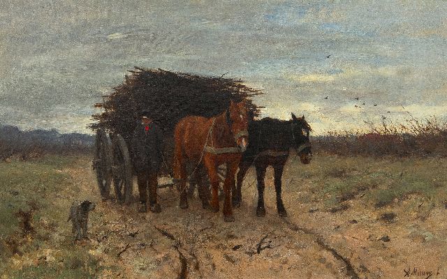 Anton Mauve | Houtsprokkelaar, olieverf op doek, 33,8 x 54,1 cm, gesigneerd r.o. en te dateren 1875-1880
